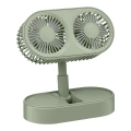 Rechargeable desk fan 3,7V 1200 mAh, green