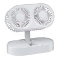 Rechargeable desk fan 3.7V 1200 mAh, white
