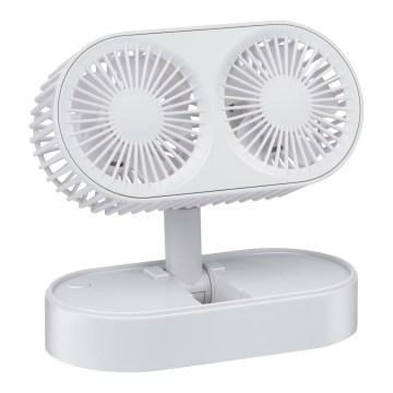 Rechargeable desk fan 3.7V 1200 mAh, white