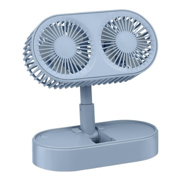 Rechargeable Desktop Fan 3.7 V, 1200 mAh — Blue