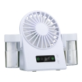 Rechargeable desktop fan with misting effect, 3.7 V, 1200 mAh