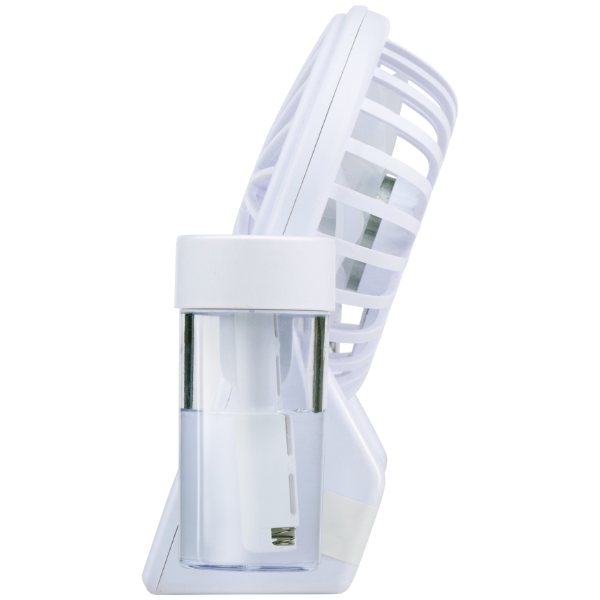 Rechargeable desktop fan with misting effect, 3.7 V, 1200 mAh