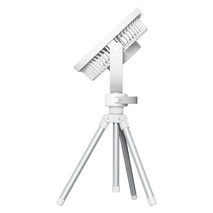 Rechargeable LED Desk Fan — 8W, 3.7V / 2400 mAh — White