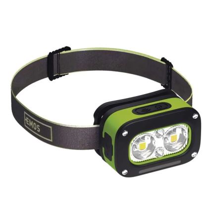 Rechargeable LED Headlamp, USB, IP43, 800 mAh