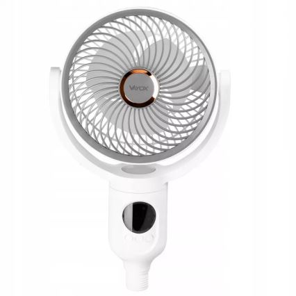 LED Rechargeable Pedestal Fan with LED Lighting LED/4.8W/5V USB 7200 mAh White + Remote Control