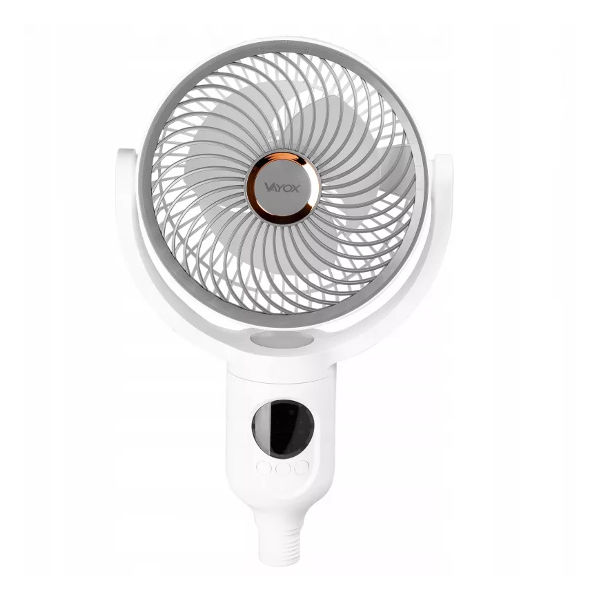 LED Rechargeable Pedestal Fan with LED Lighting LED/4.8W/5V USB 7200 mAh White + Remote Control