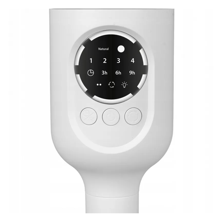 LED Rechargeable Pedestal Fan with LED Lighting LED/4.8W/5V USB 7200 mAh White + Remote Control