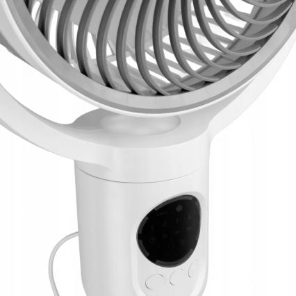 LED Rechargeable Pedestal Fan with LED Lighting LED/4.8W/5V USB 7200 mAh White + Remote Control