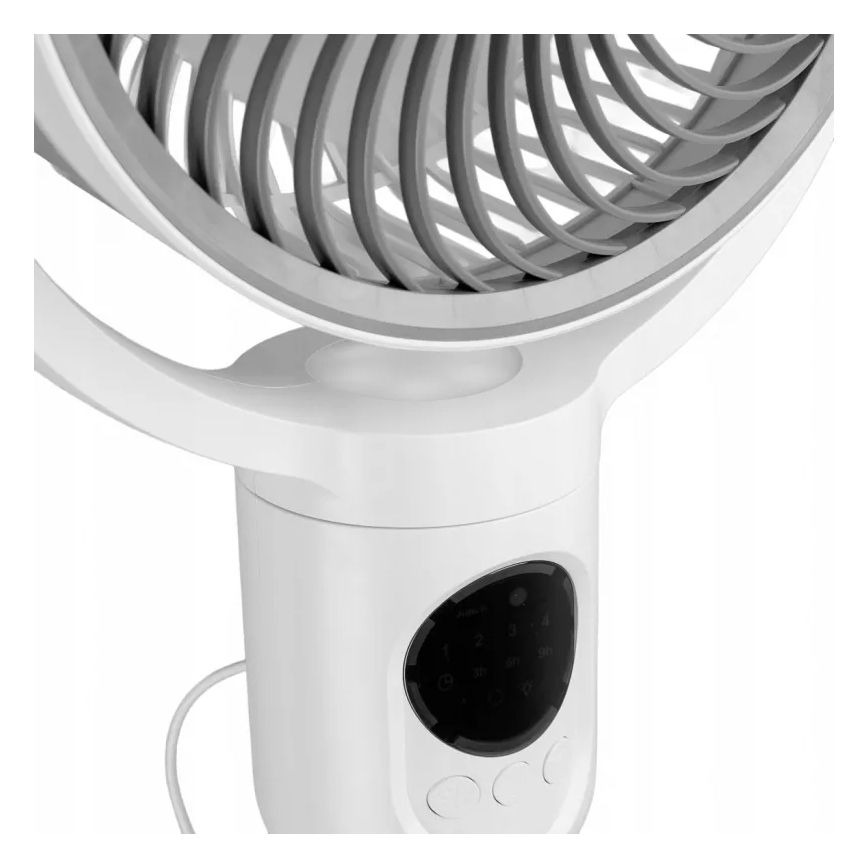 LED Rechargeable Pedestal Fan with LED Lighting LED/4.8W/5V USB 7200 mAh White + Remote Control