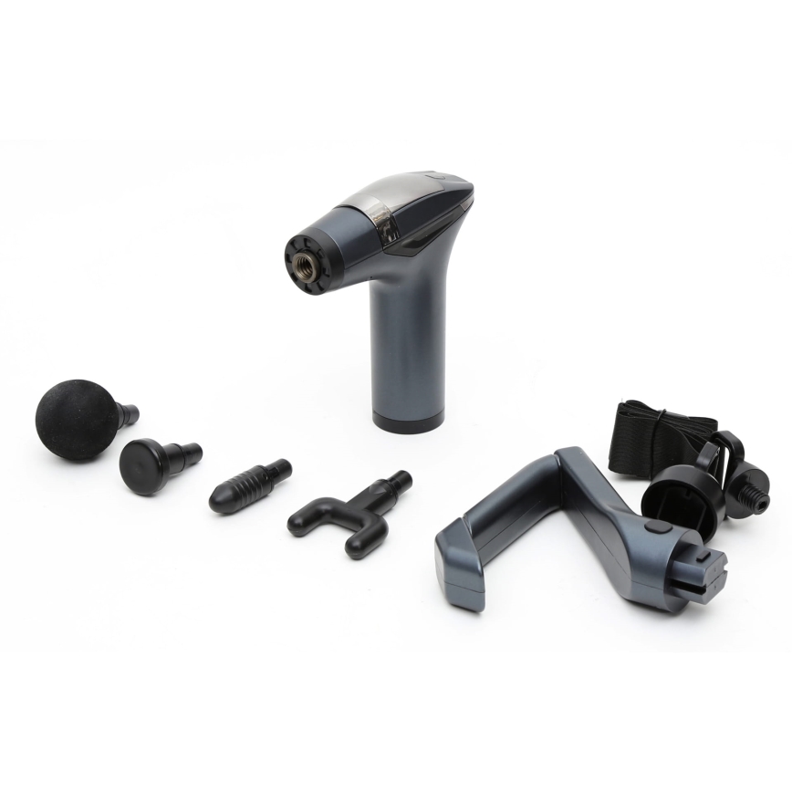 Rechargeable massage gun with 4 heads and strap 25W/5V 1500 mAh