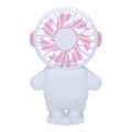 Rechargeable pocket fan 4,5W/5V 500 mAh white/pink