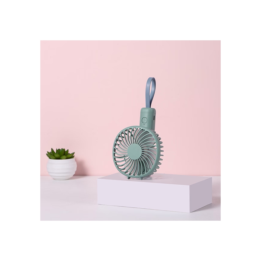 Rechargeable Pocket Fan 5W/5V 1200 mAh Turquoise