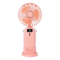 Rechargeable Pocket Fan — 3 W / 5 V, 1200 mAh, Pink