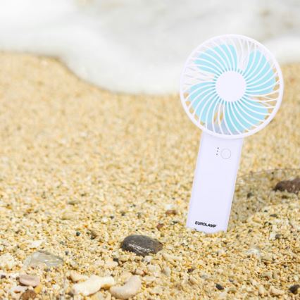 Rechargeable Pocket-Sized Fan 4W/5V, 1200 mAh — White/Blue