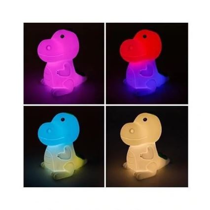 LED RGBW Dimmable Rechargeable Kids' Night Light (2.5W / 5V, 3000K, 1200 mAh) — Dinosaur