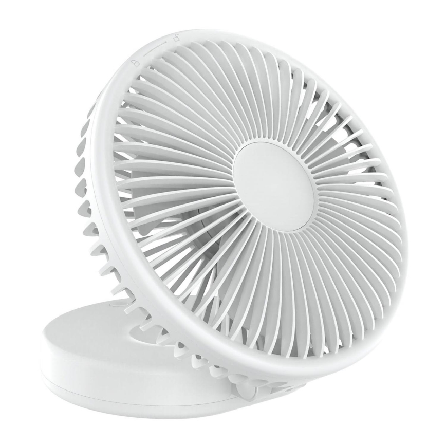 Rechargeable table fan 10W/5V 2400 mAh white