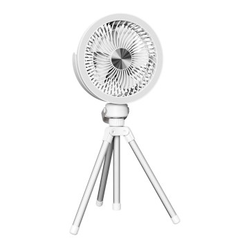 Rechargeable table fan with LED lighting 8W/3,7V 2400 mAh white