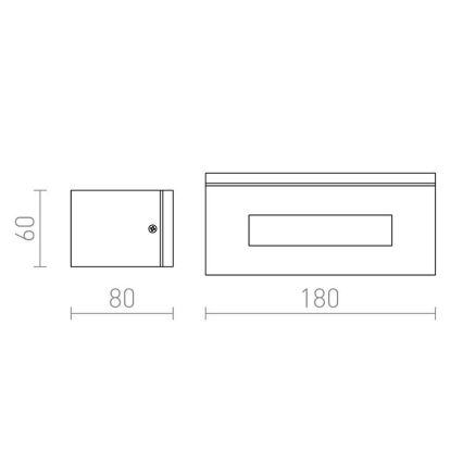 RED - Design Rendl-R10439 - Outdoor wall light WOOP 1xR7s/48W/230V IP54