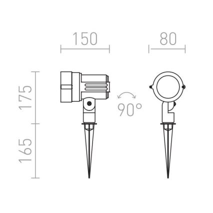 RED - Design Rendl - R10527 - LED Outdoor light GARY LED/10W/230V IP65 grey
