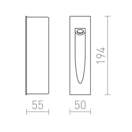RED - Design Rendl - R10545 - LED Outdoor built-in light GAP LED/3W/230V IP54