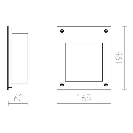 RED - Design Rendl - R10546 - LED Outdoor built-in light AKORD LED/3W/230V IP65