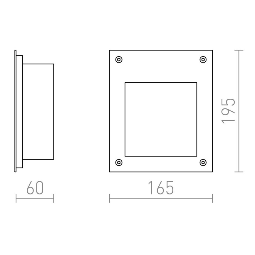 RED - Design Rendl - R10546 - LED Outdoor built-in light AKORD LED/3W/230V IP65