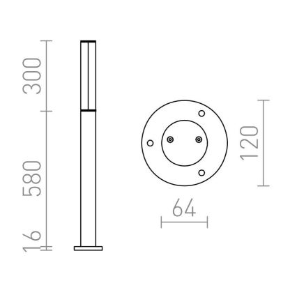 RED - Design Rendl - R10548 - LED Outdoor lamp VADIS LED/8W/230V IP54