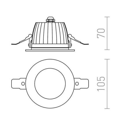 RED - Design Rendl - R10565 - LED Bathroom recessed light AMIGA 8W/230V IP65