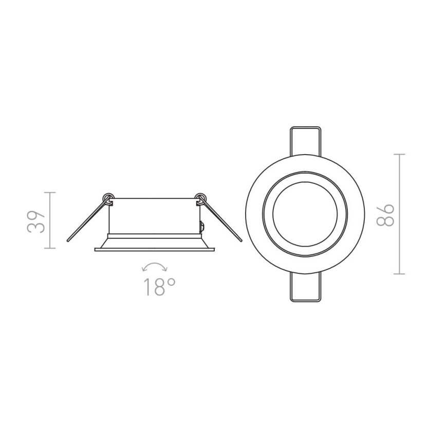 RED - Design Rendl - R11738 - Recessed light SOBER 1xGU10/50W/230V white