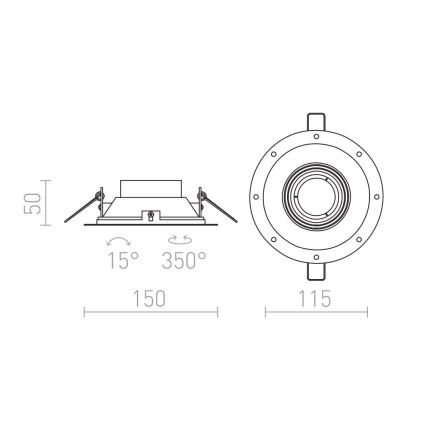 RED - Design Rendl - R12046 - Recessed light IPSO 1xGU10/50W/230V