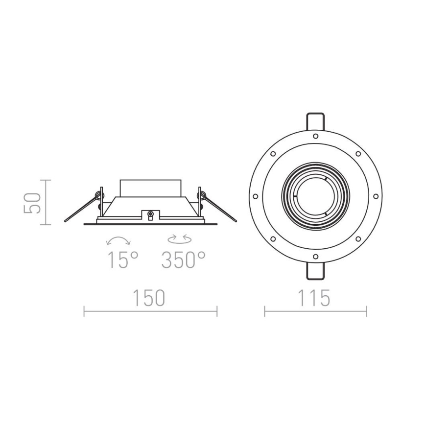 RED - Design Rendl - R12046 - Recessed light IPSO 1xGU10/50W/230V