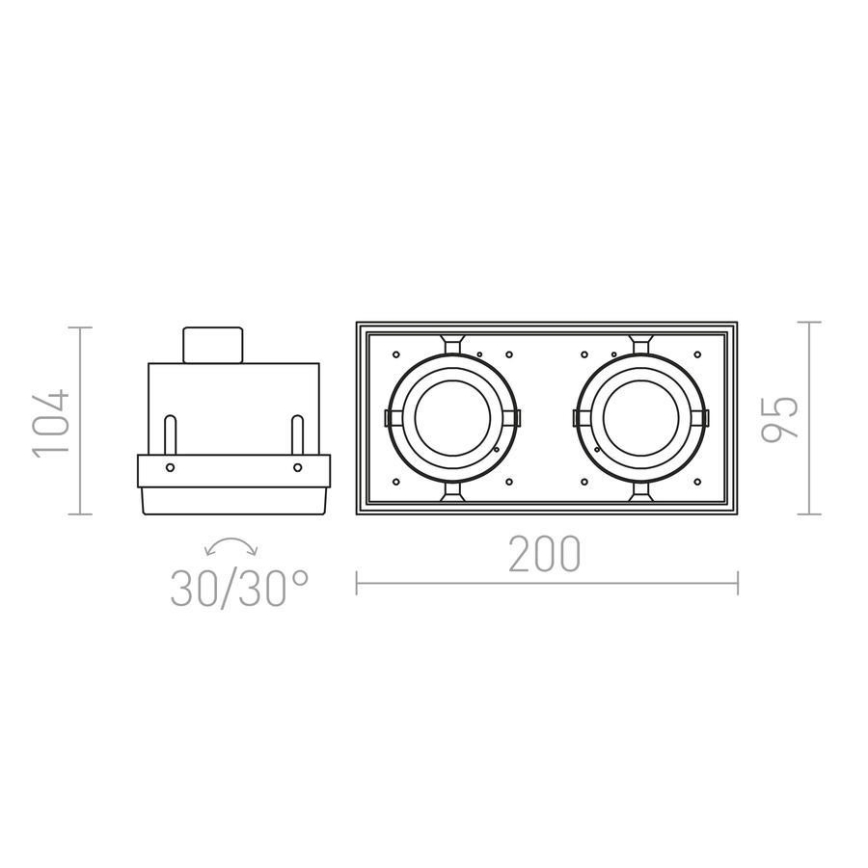RED - Design Rendl - R12053 - Recessed light ELECTRA 2xGU10/50W/230V