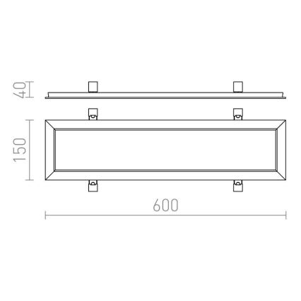 RED - Design Rendl - R12061 - LED Recessed panel STRUCTURAL LED/22W/230V