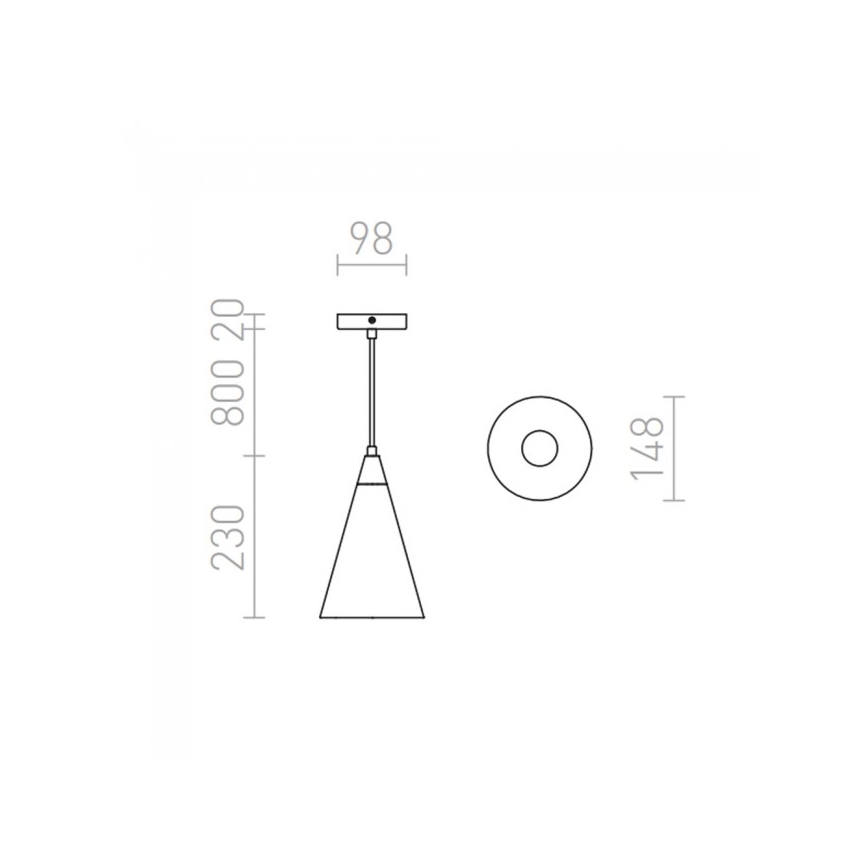 RED - Design Rendl - R12380 - Chandelier on a string HEIDI 1xE27/28W/230V concrete/wood