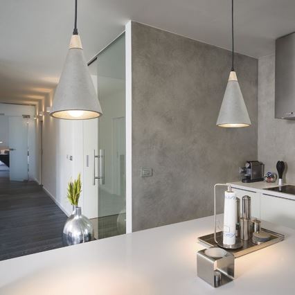 RED - Design Rendl - R12380 - Chandelier on a string HEIDI 1xE27/28W/230V concrete/wood