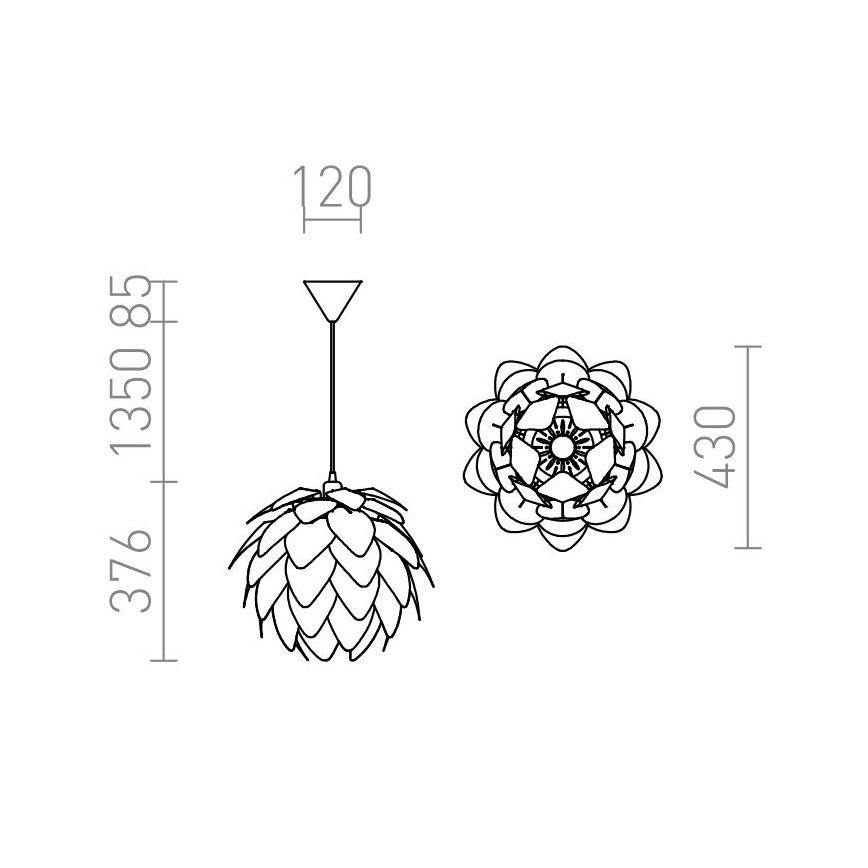 RED - Design Rendl - R12381 - Chandelier on a string ENCOMBRE 1xE27/42W/230V