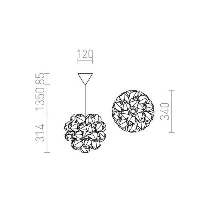 RED - Design Rendl - R12384 - Chandelier on a string COCO 1xE27/28W/230V