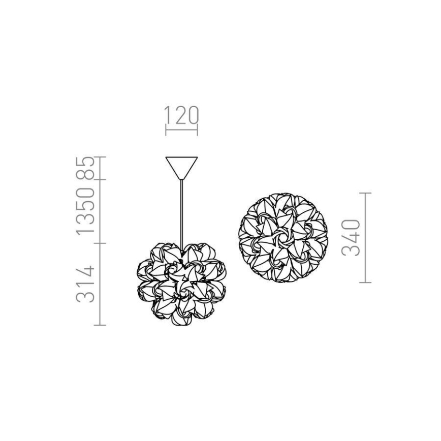 RED - Design Rendl - R12384 - Chandelier on a string COCO 1xE27/28W/230V