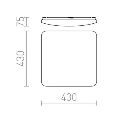 RED - Design Rendl - R12437 - LED Ceiling light SEMPRE LED/36W/230V square