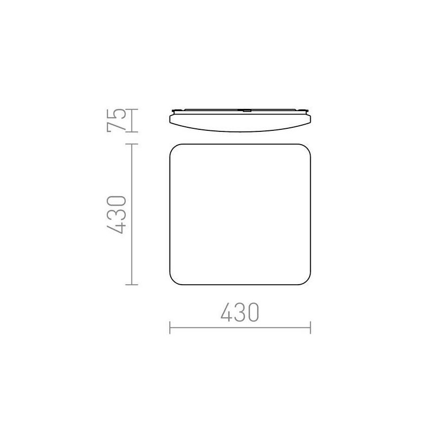 RED - Design Rendl - R12437 - LED Ceiling light SEMPRE LED/36W/230V square