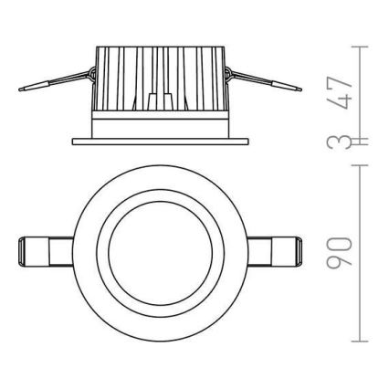 RED - Design Rendl - R12716 - LED Bathroom recessed light TOLEDO 8W/230V IP44