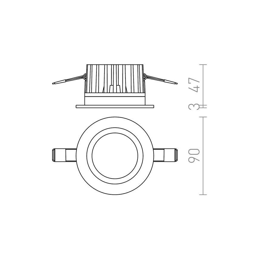 RED - Design Rendl - R12716 - LED Bathroom recessed light TOLEDO 8W/230V IP44