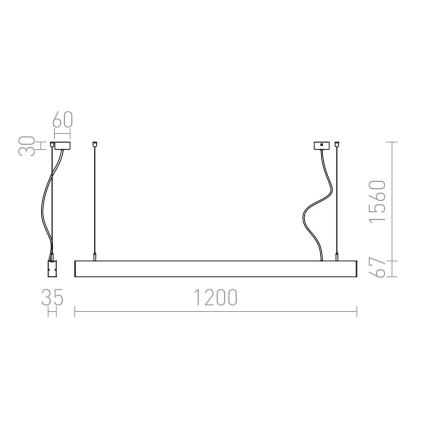 RED - Design Rendl - R12718 - LED Chandelier on a string PESANTE LED/40W/230V