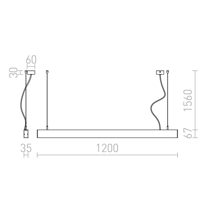 RED - Design Rendl - R12718 - LED Chandelier on a string PESANTE LED/40W/230V