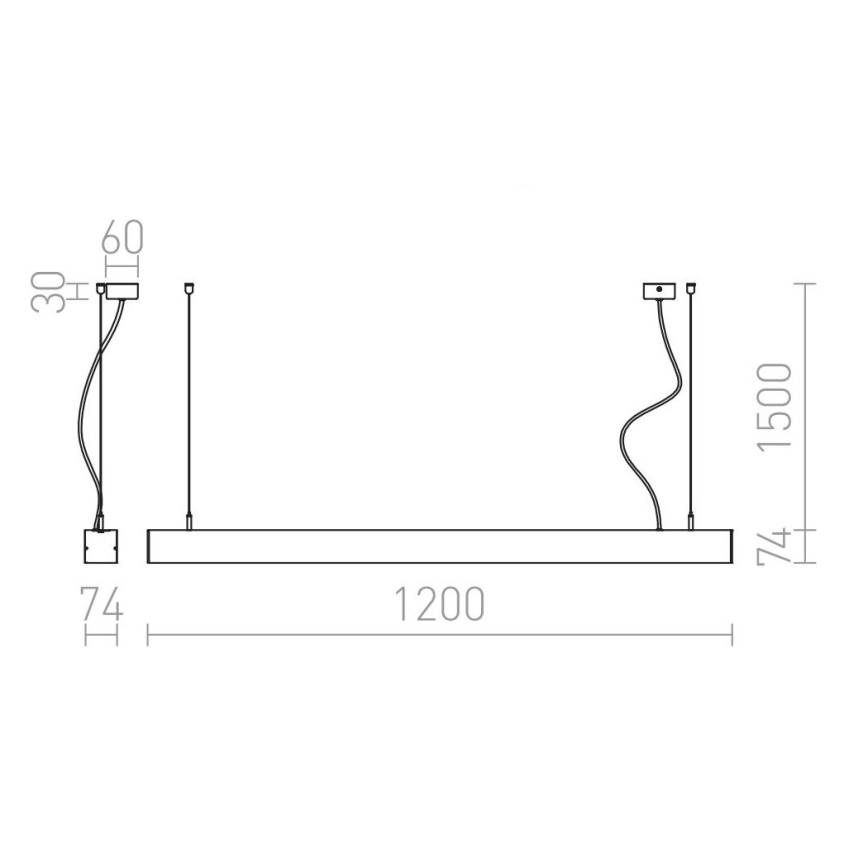 RED - Design Rendl - R12720 - LED Chandelier on a string PESANTE LED/40W/230V