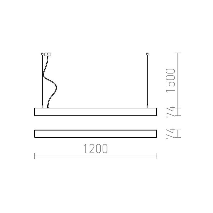 RED - Design Rendl - R12721 - LED Chandelier on a string PESANTE LED/40W/230V black