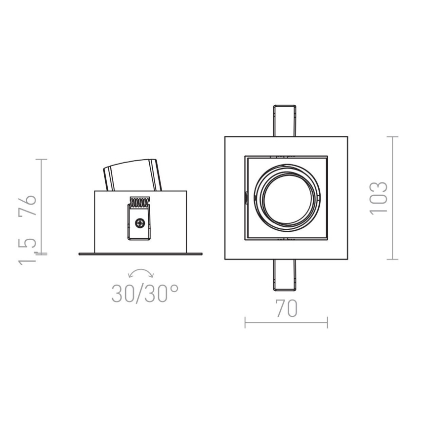 RED - Design Rendl - R12856 - LED Recessed light BONDY LED/7W/230V