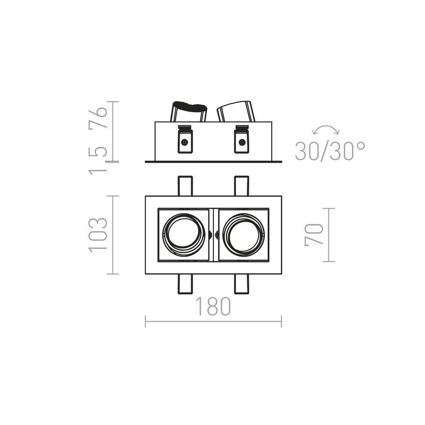 RED - Design Rendl - R12857 - LED Recessed light BONDY 2xLED/7W/230V