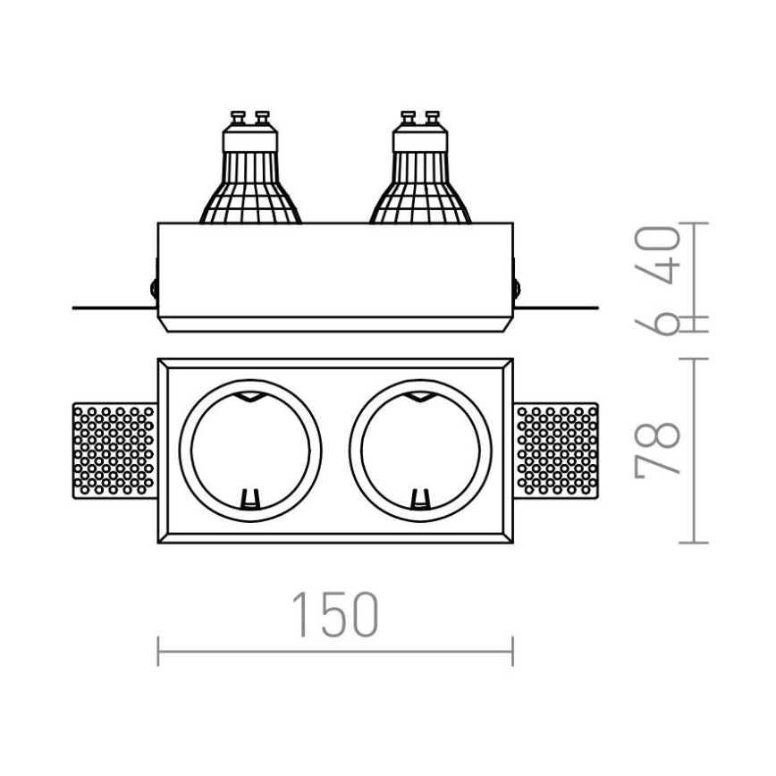 RED - Design Rendl - R12900 - Recessed light QUO 2xGU10/35W/230V
