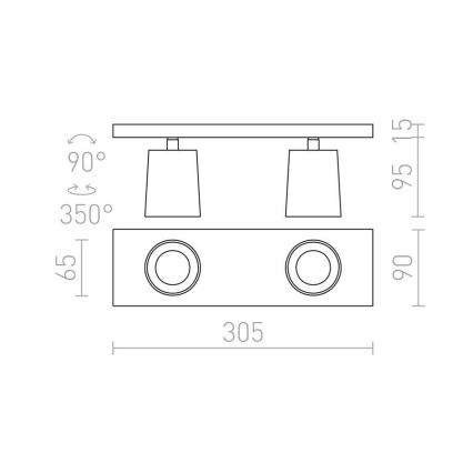 RED - Design Rendl - R12915 - Spotlight KENNY 2xGU10/35W/230V